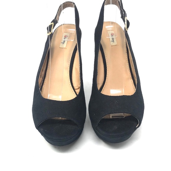 Olsenboye Peep Toe Platform Sling Back Heels - Picture 2 of 8